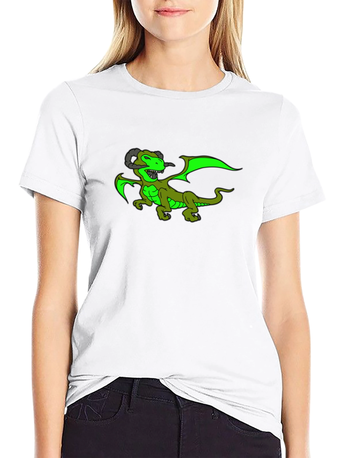 Dragon Graphic Tee - Black Cotton T-Shirt