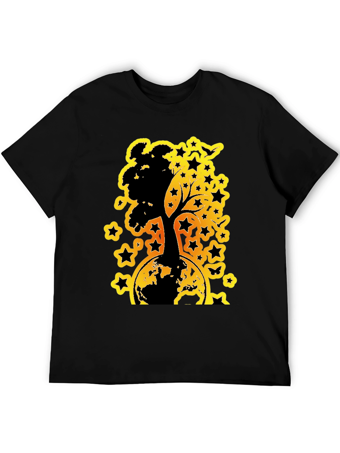 Earth Tree Star Graphic Tee - Black
