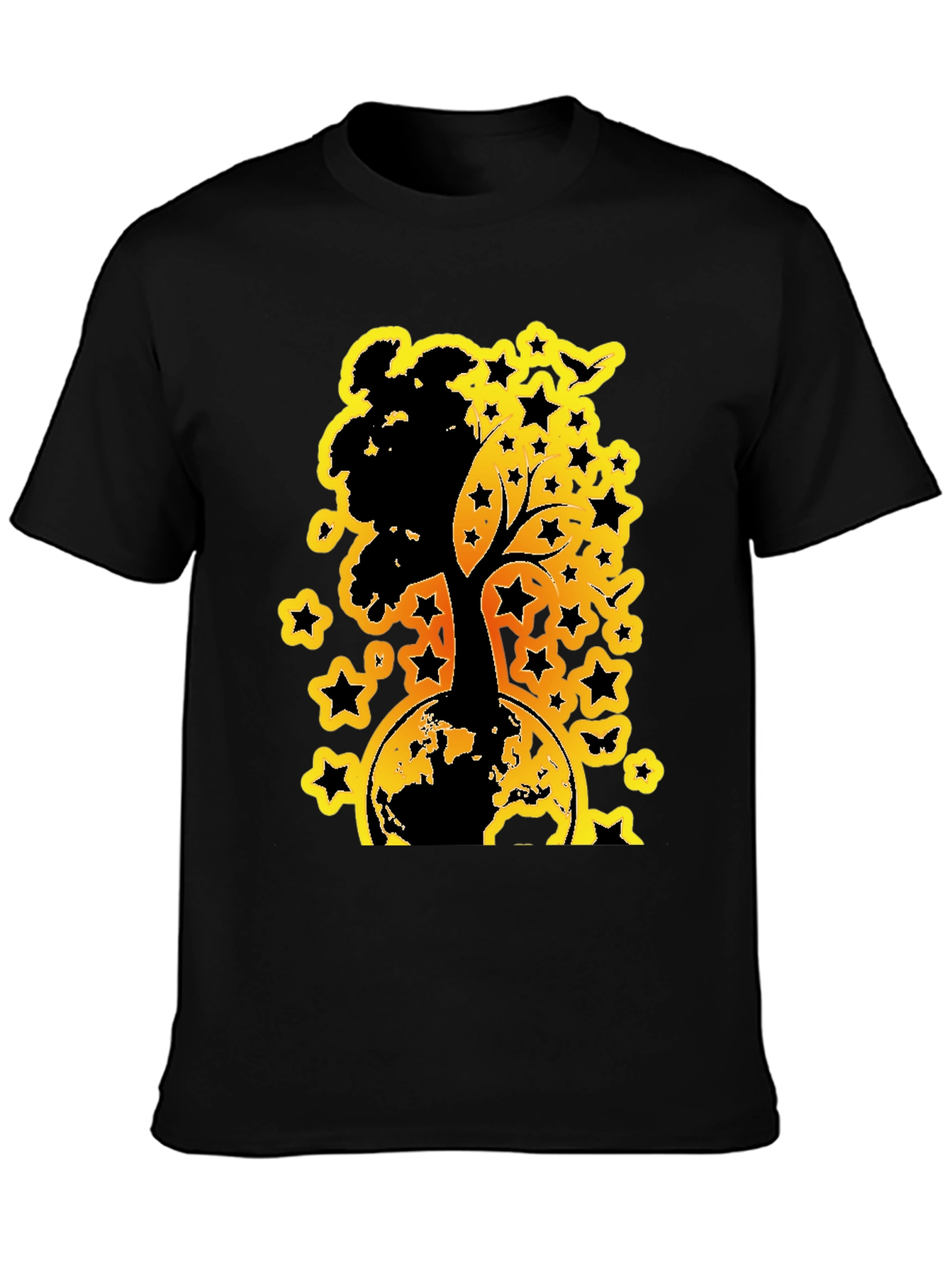 Earth Tree Star Graphic Tee - Black