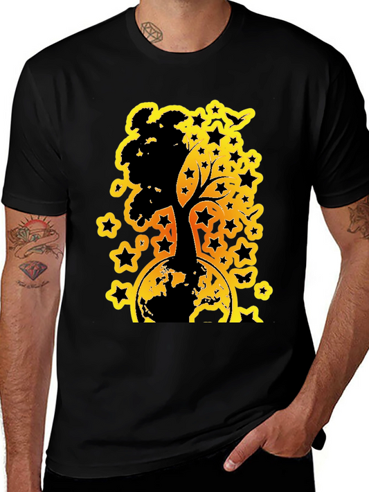 Earth Tree Star Graphic Tee - Black