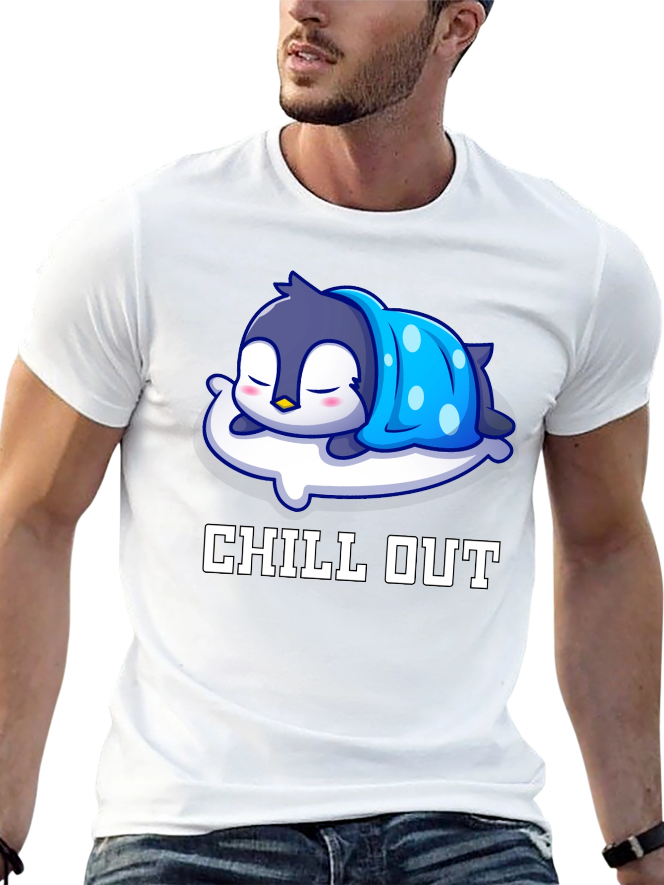 Chill Out Penguin Graphic T-Shirt