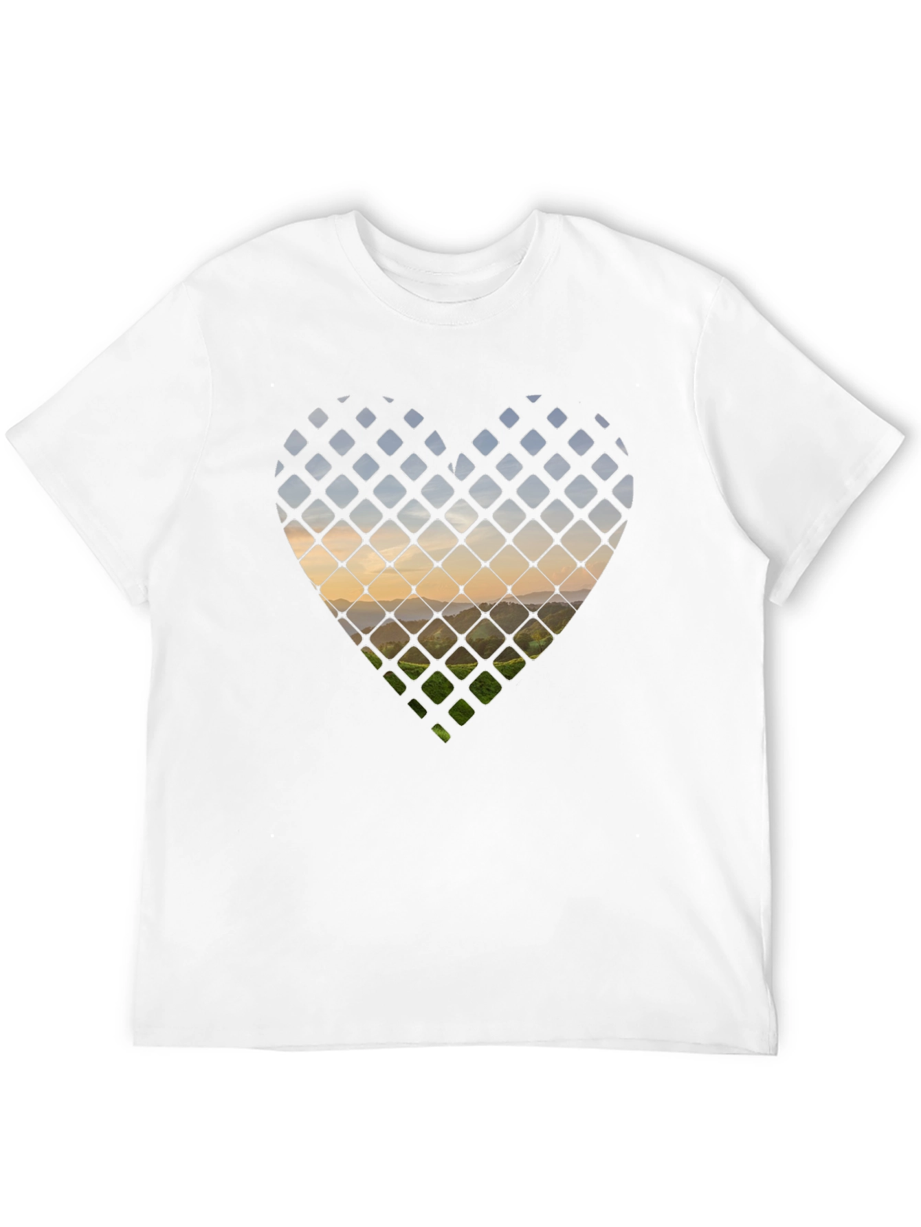 Heart Landscape Graphic Tee - Stylish Black T-Shirt