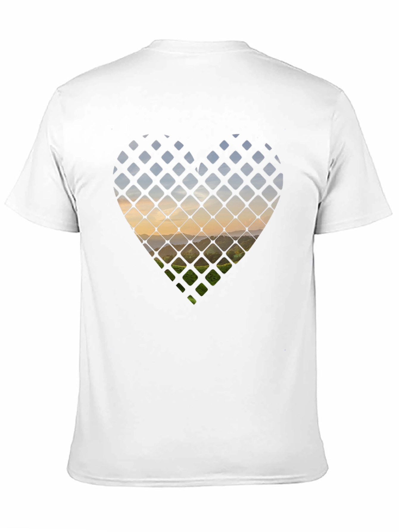 Heart Landscape Graphic Tee - Stylish Black T-Shirt