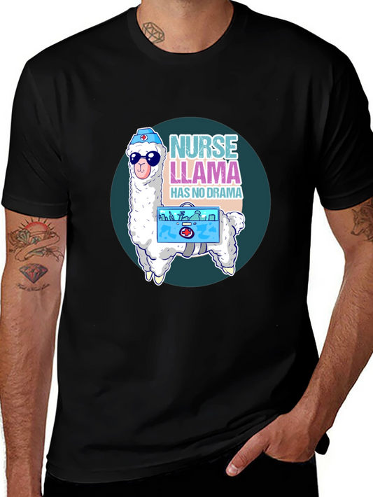 Nurse Llama T-Shirt - No Drama Funny Cute Graphic Tee