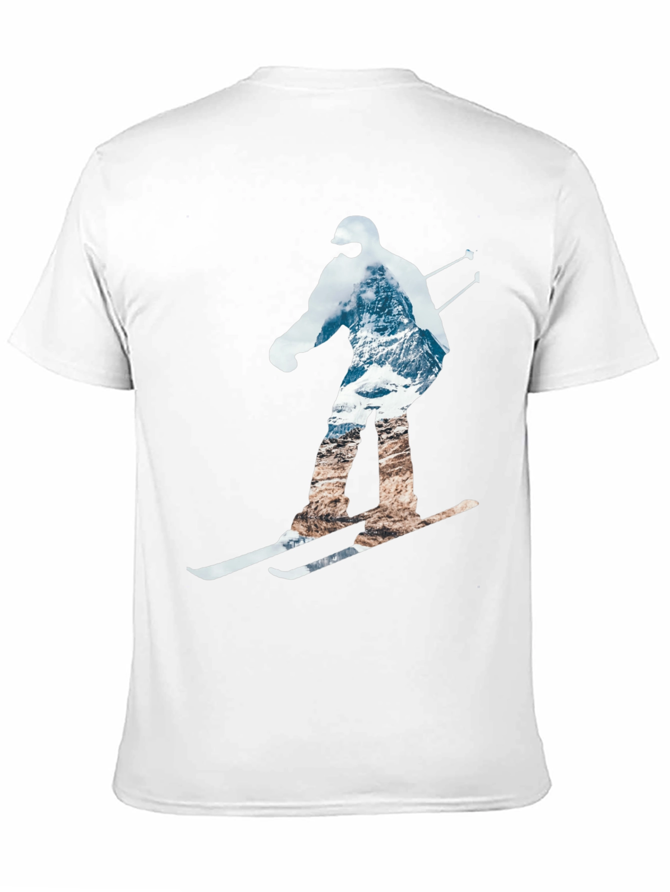 Mountain Skiing Graphic Tee - Black Cotton Comfort
