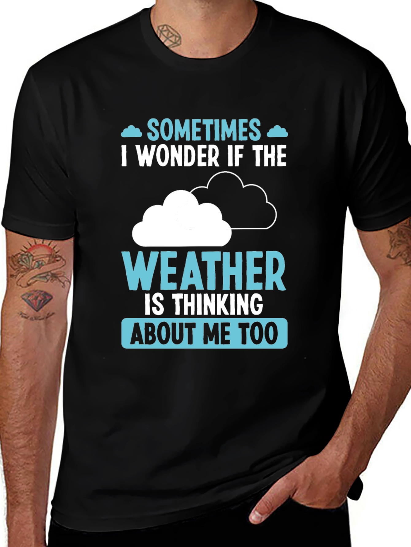 Weather Thinking Funny Graphic T-Shirt