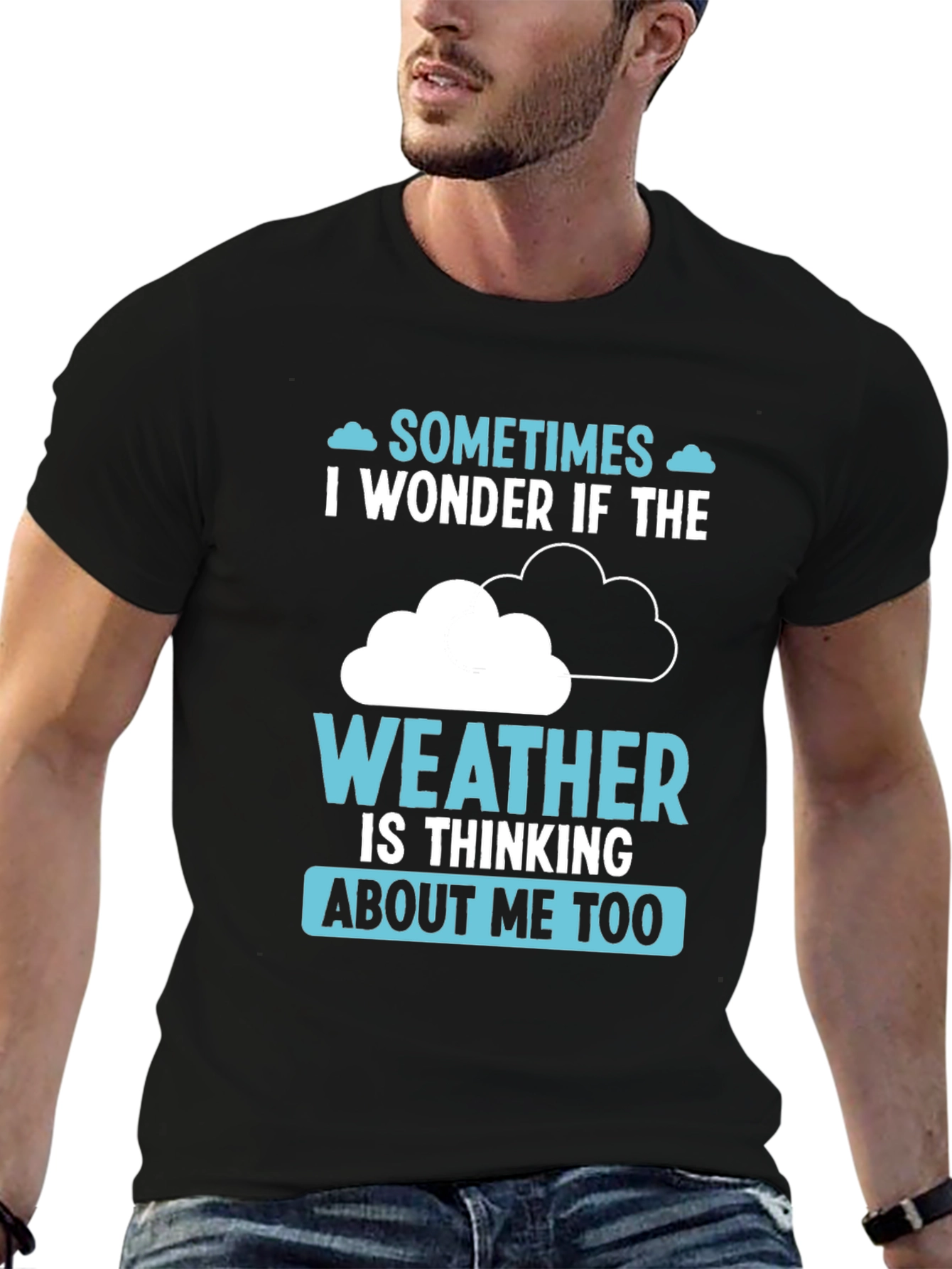Weather Thinking Funny Graphic T-Shirt