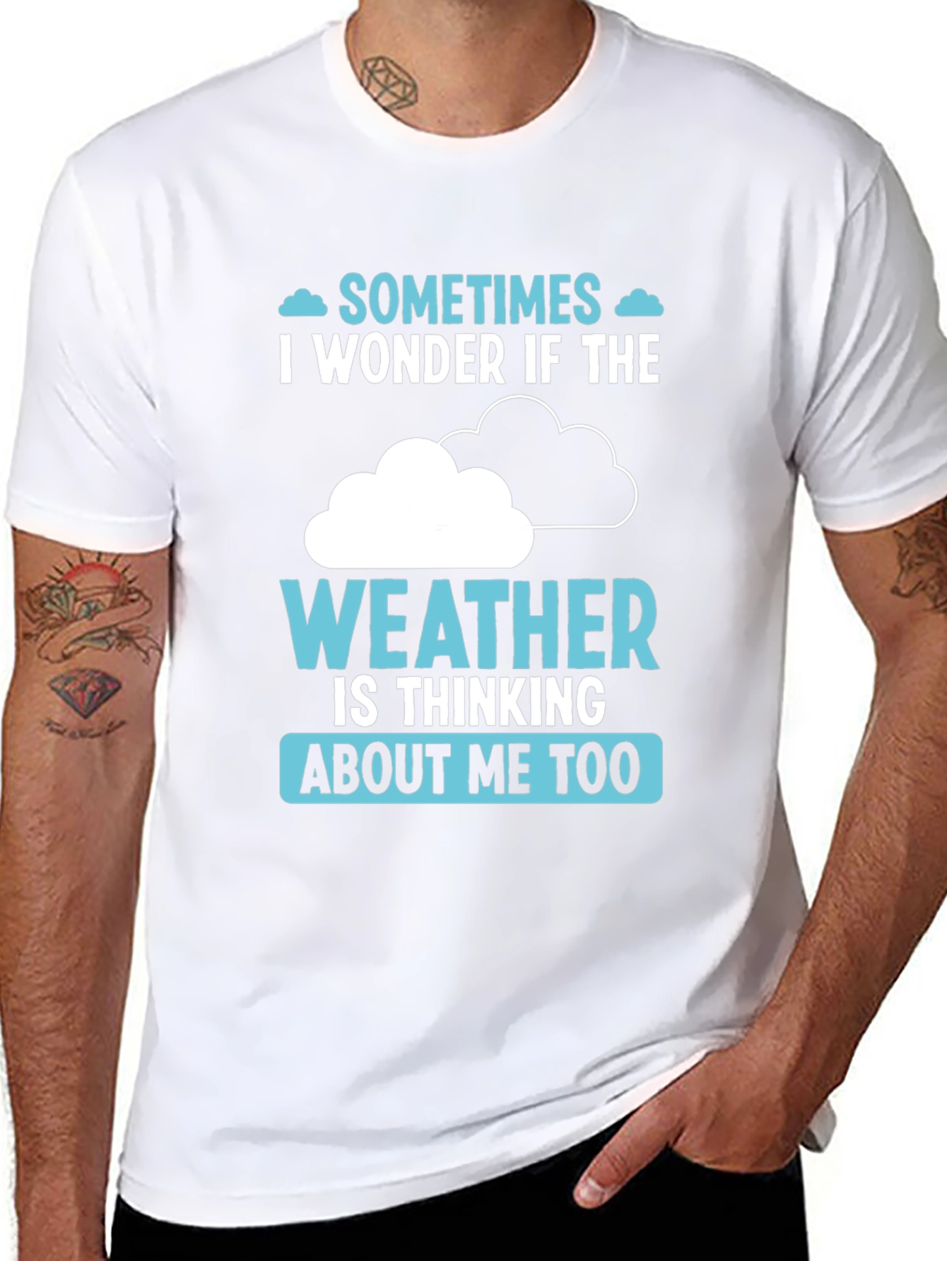 Weather Thinking Funny Graphic T-Shirt