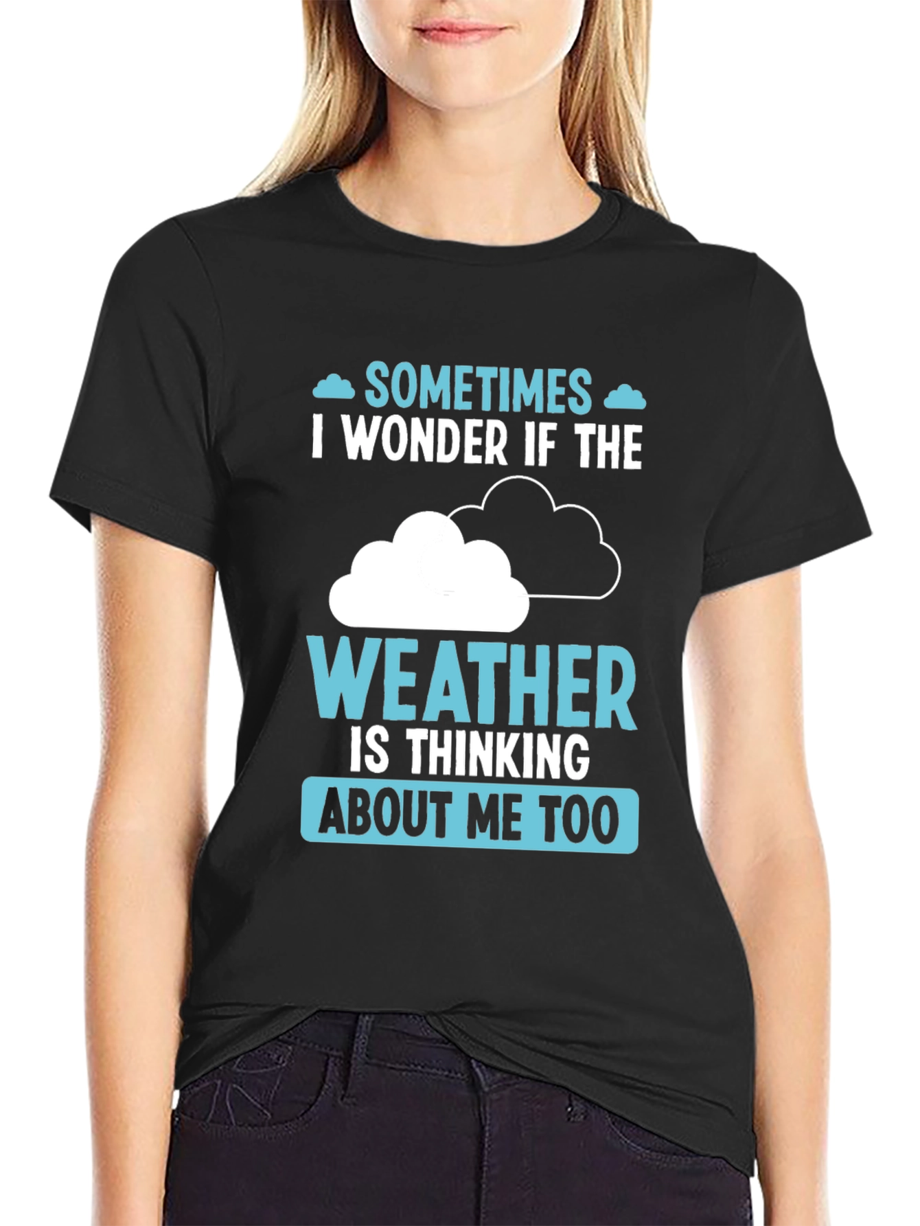 Weather Thinking Funny Graphic T-Shirt