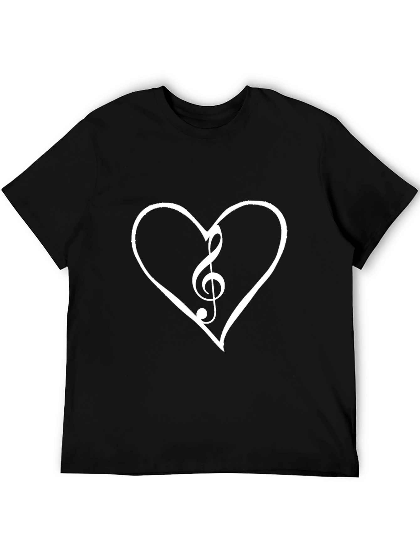 Musical Heart T-Shirt - Black Cotton Tee
