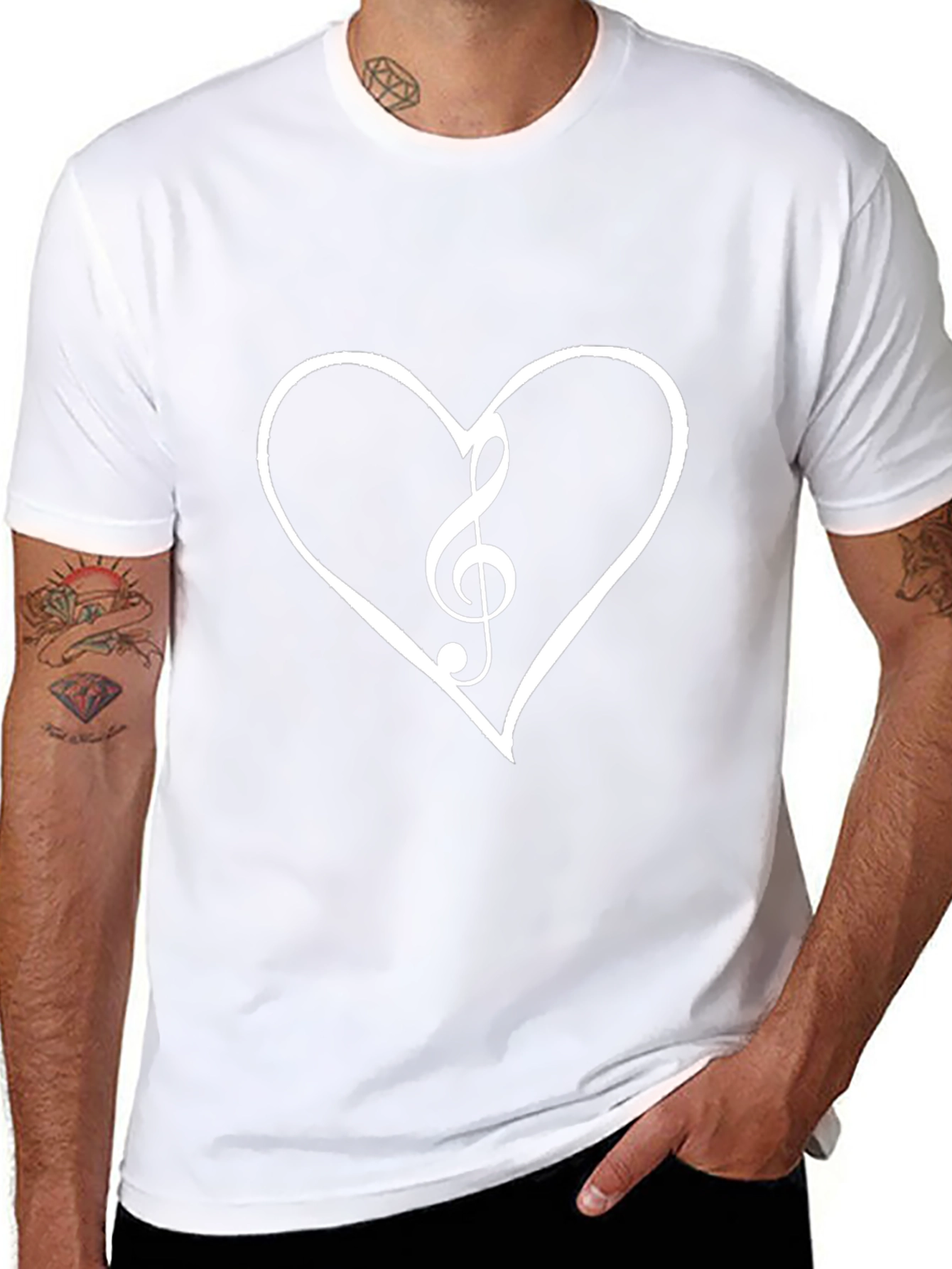 Musical Heart T-Shirt - Black Cotton Tee