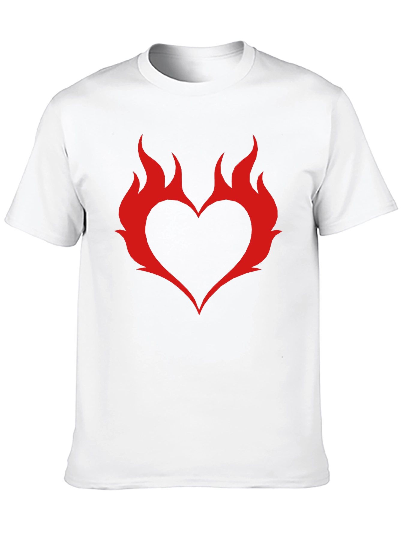 Flame Heart Graphic T-Shirt - Trendy Casual Wear