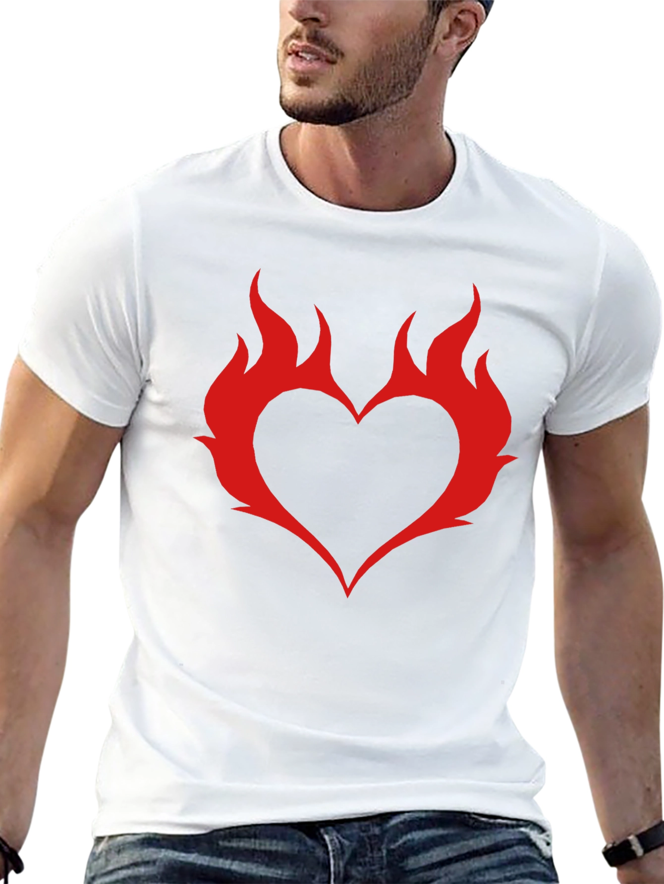 Flame Heart Graphic T-Shirt - Trendy Casual Wear