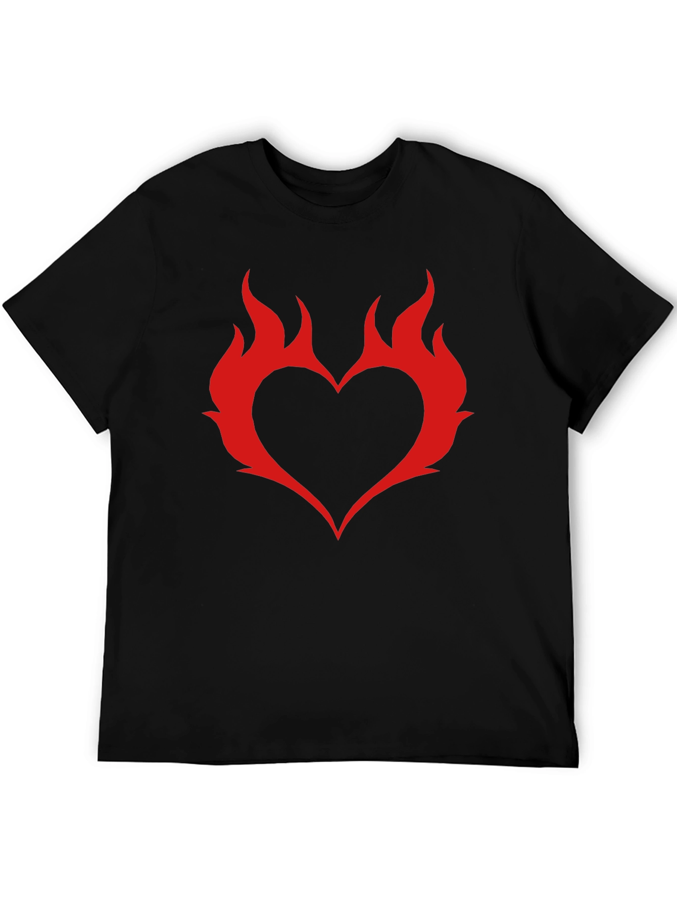 Flame Heart Graphic T-Shirt - Trendy Casual Wear