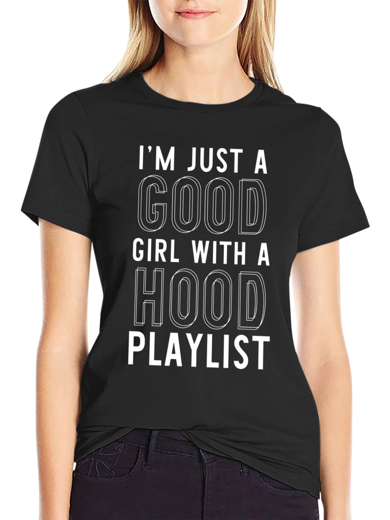 Good Girl Hood Playlist Black T-Shirt