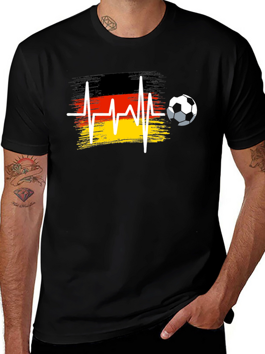 Germany Soccer Flag Heartbeat T-Shirt
