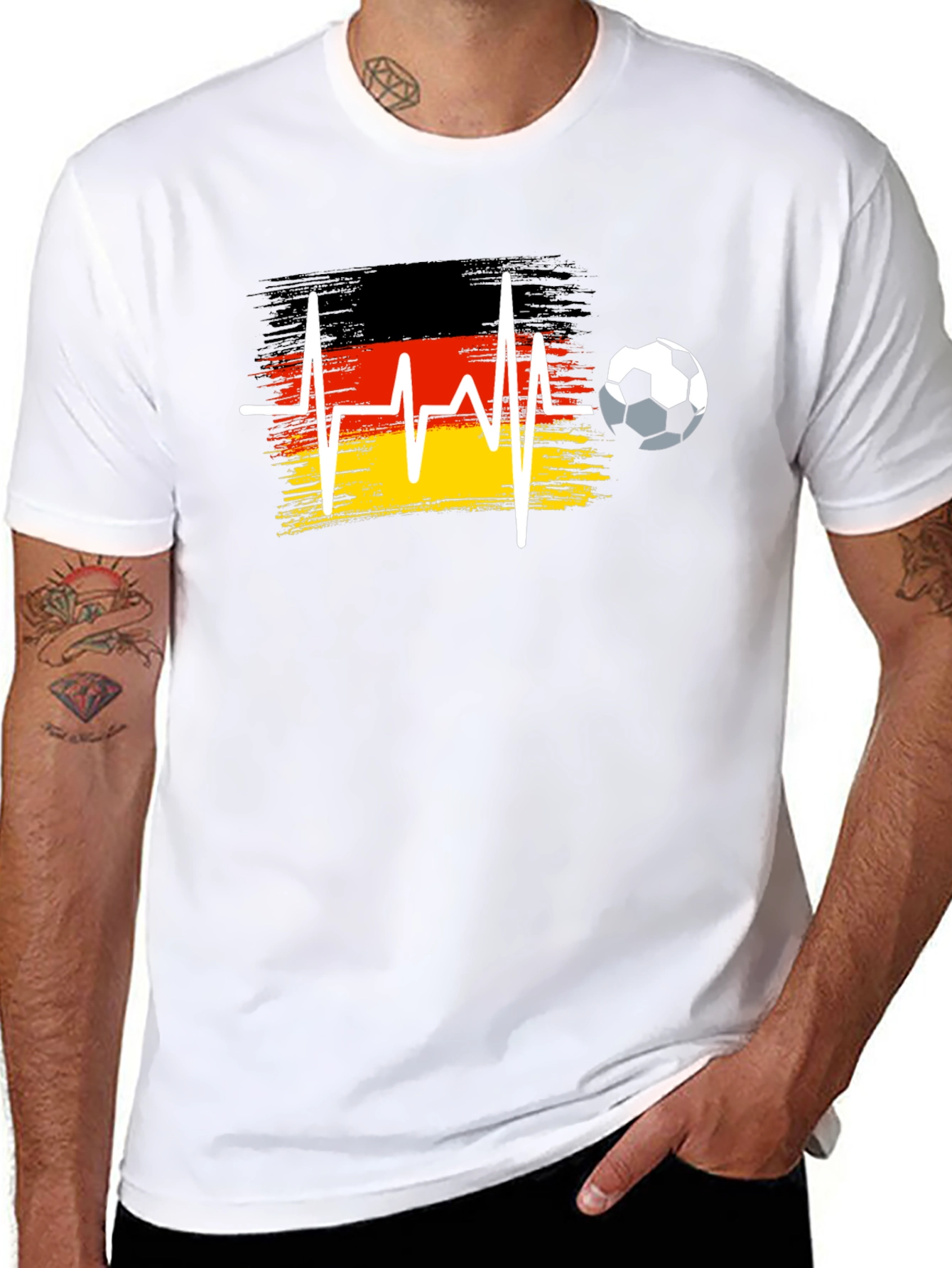 Germany Soccer Flag Heartbeat T-Shirt