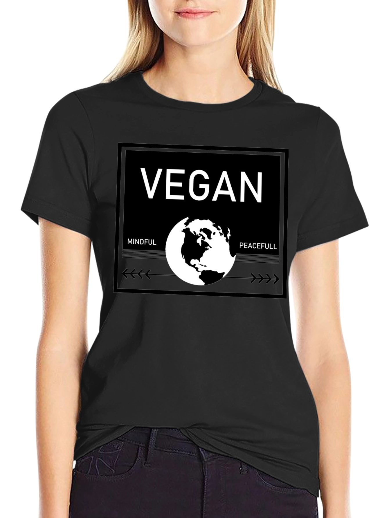 Vegan Mindful & Peacefull Graphic T-Shirt