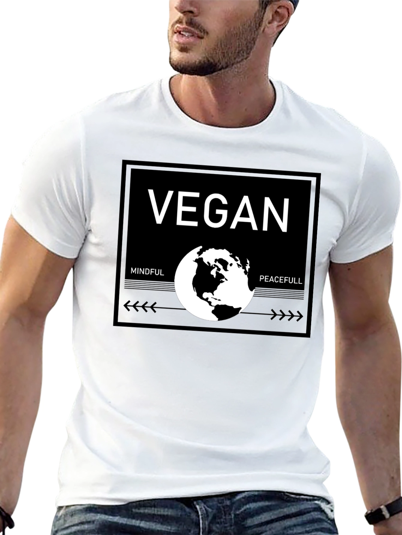 Vegan Mindful & Peacefull Graphic T-Shirt