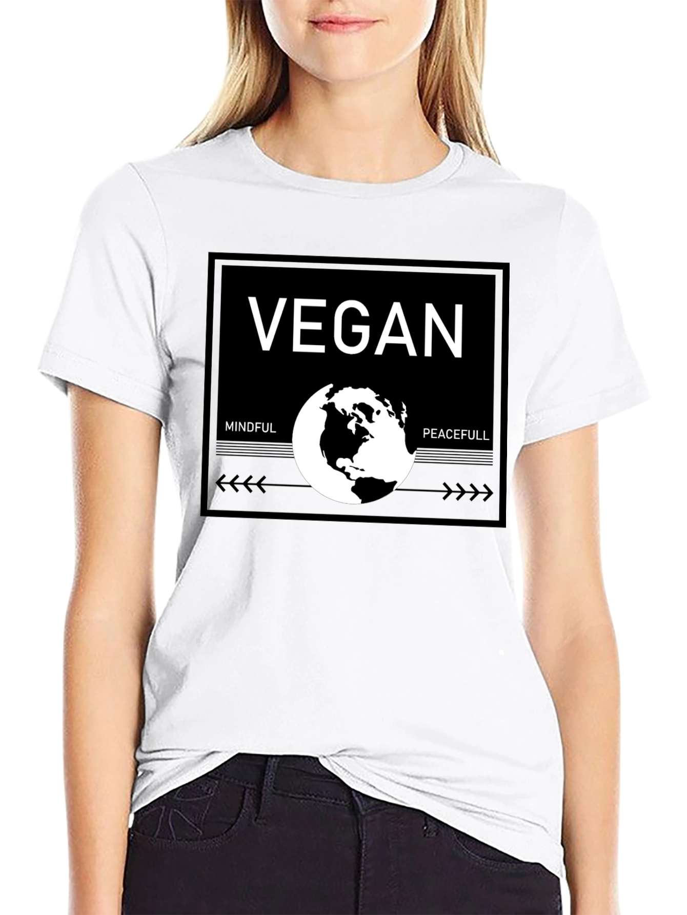 Vegan Mindful & Peacefull Graphic T-Shirt