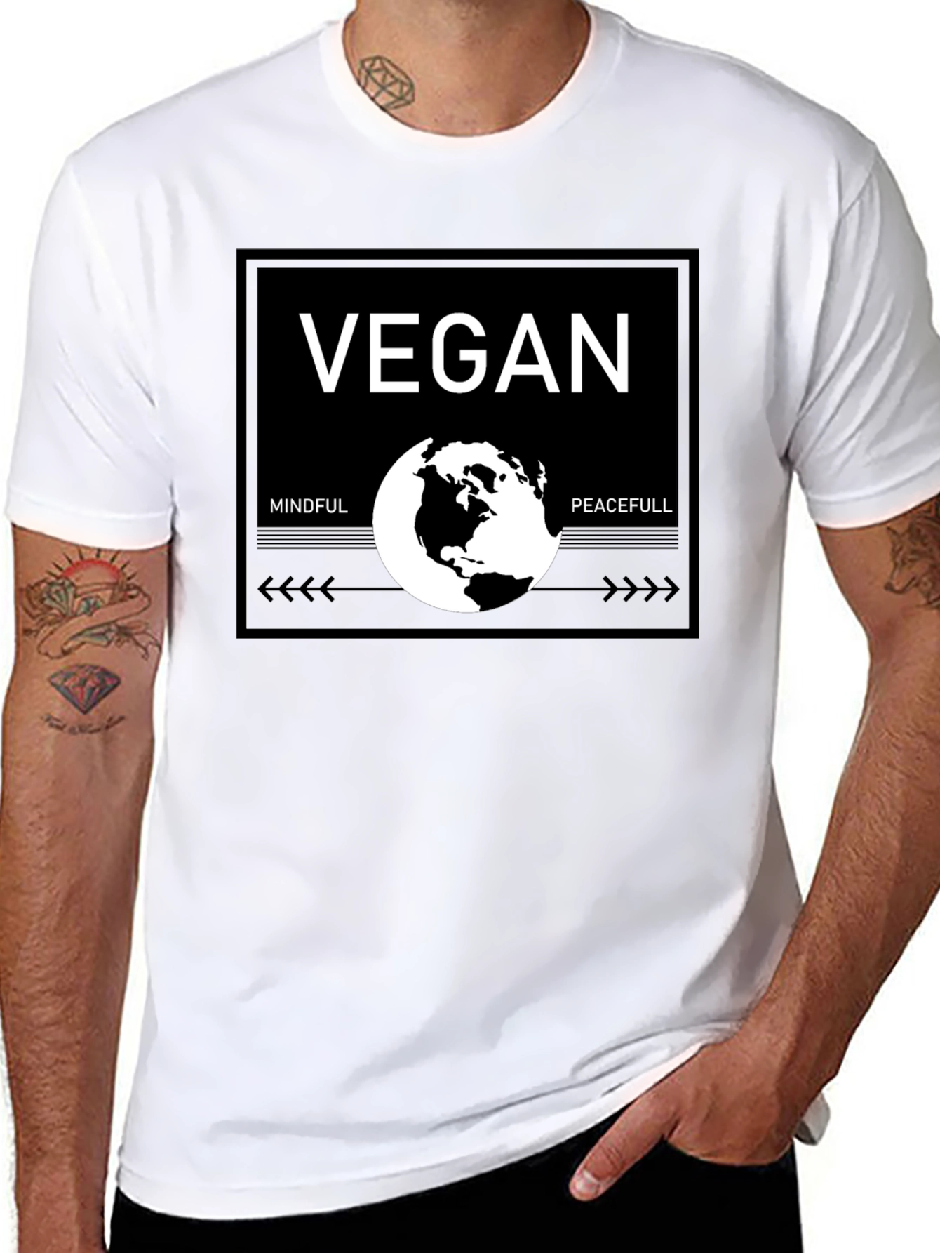 Vegan Mindful & Peacefull Graphic T-Shirt