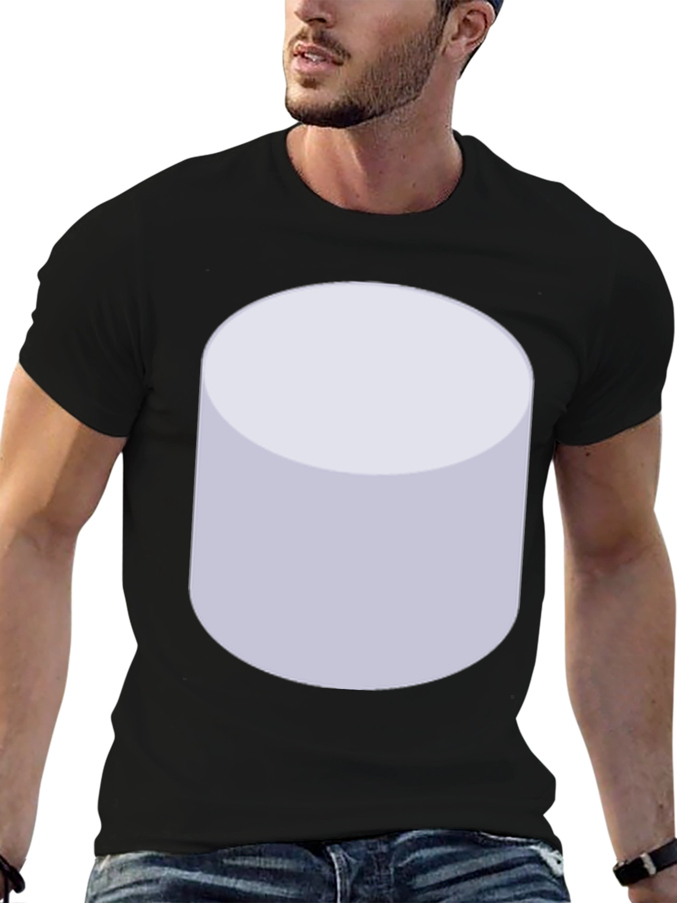 Marshmallow Graphic Tee - Unisex Black T-Shirt