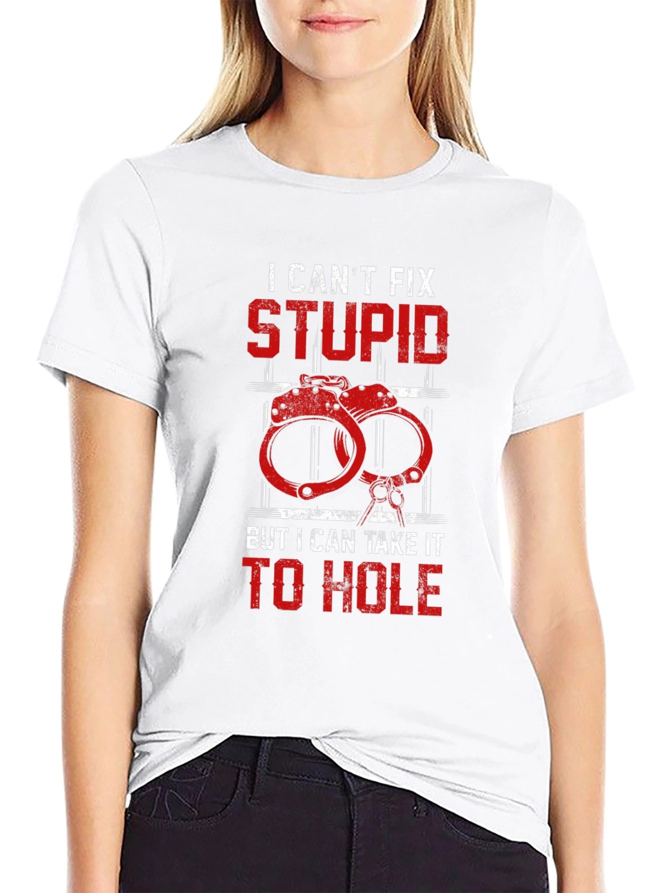 Funny Golf T-Shirt: I Cant Fix Stupid