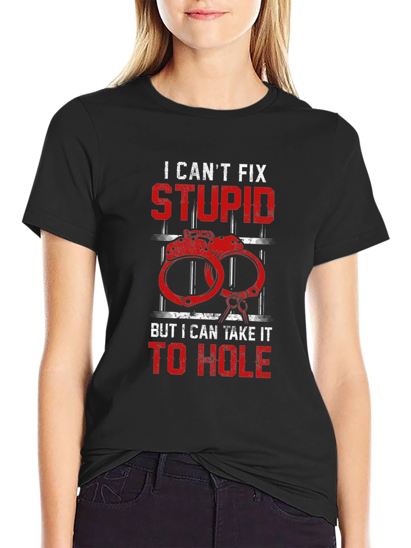Funny Golf T-Shirt: I Cant Fix Stupid
