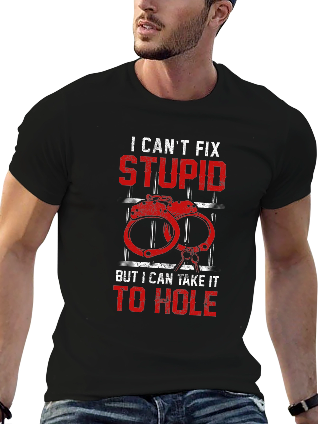 Funny Golf T-Shirt: I Cant Fix Stupid