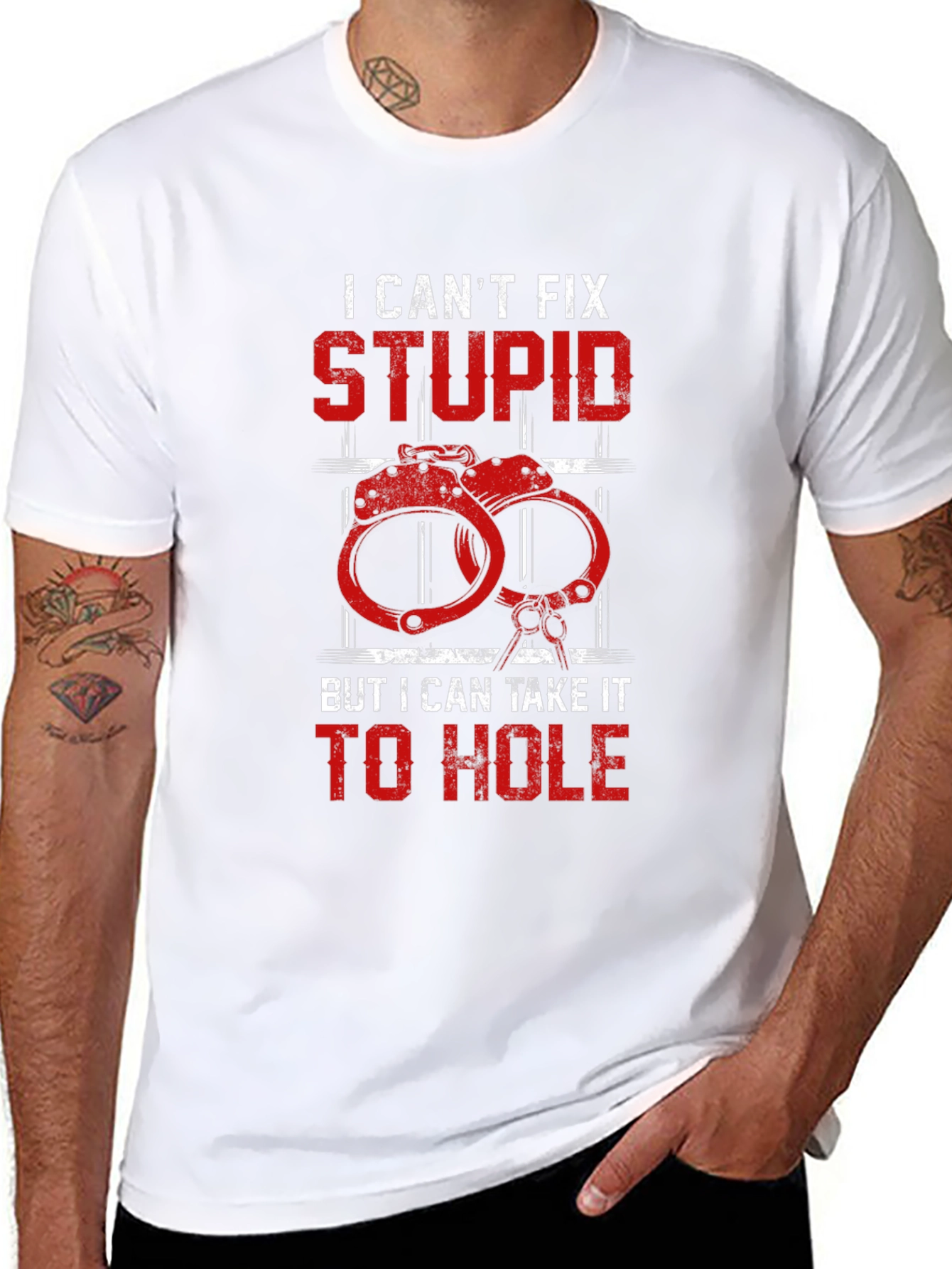 Funny Golf T-Shirt: I Cant Fix Stupid