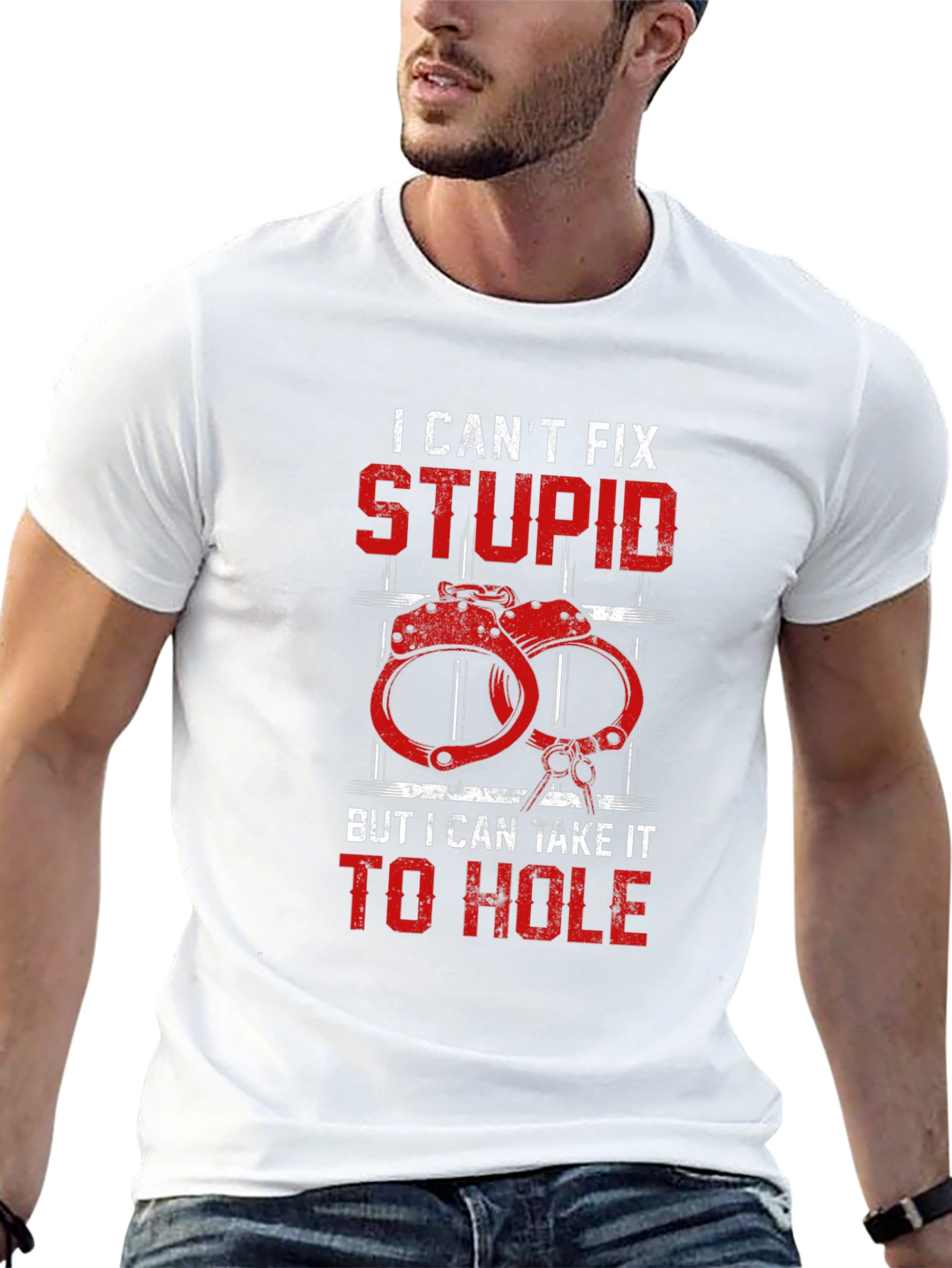 Funny Golf T-Shirt: I Cant Fix Stupid