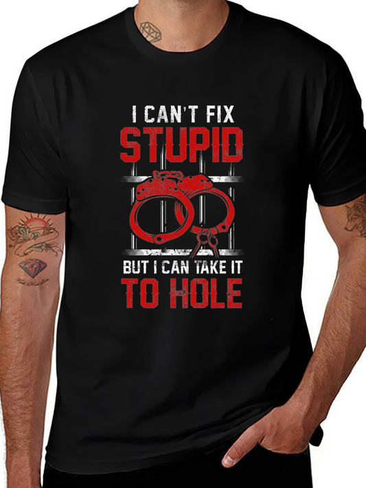 Funny Golf T-Shirt: I Cant Fix Stupid