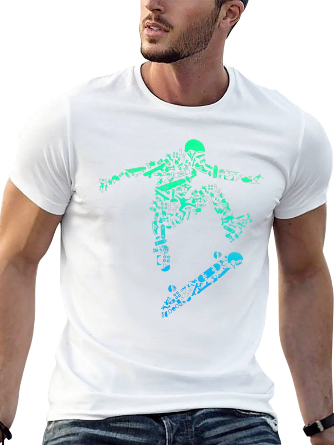 Skateboarding Graphic Tee - Black
