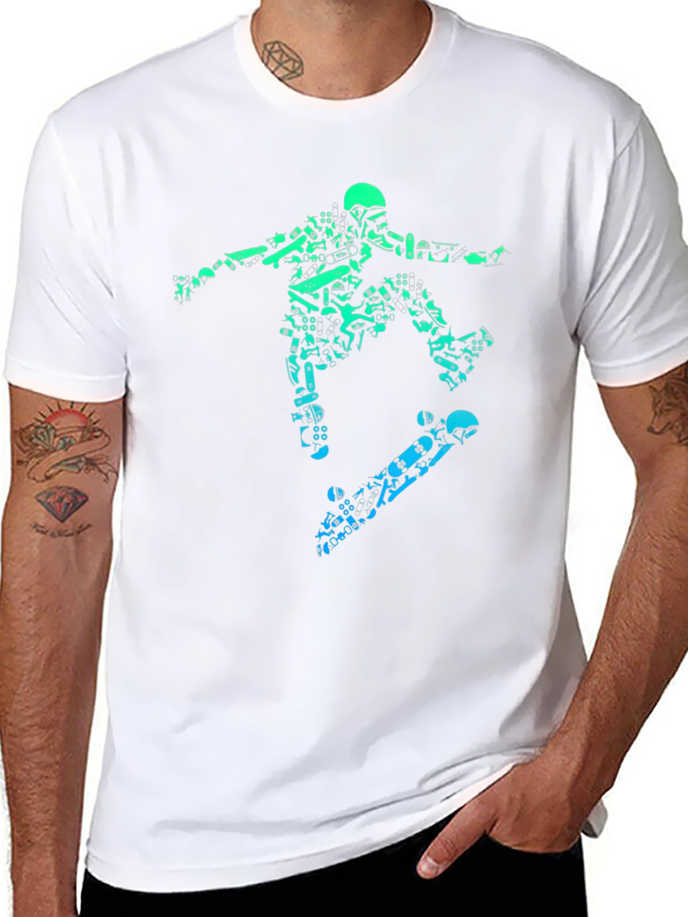 Skateboarding Graphic Tee - Black