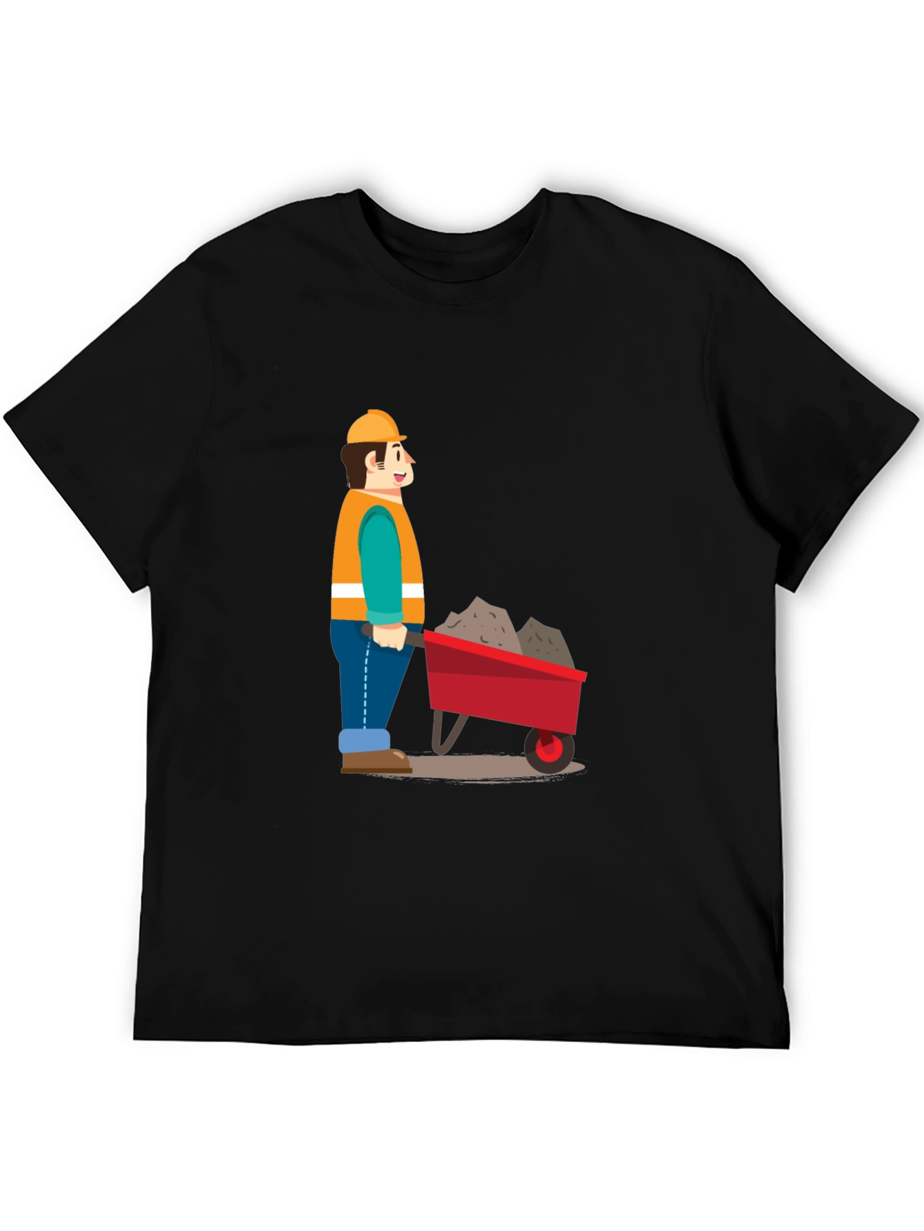Construction Worker Cartoon Graphic T-Shirt