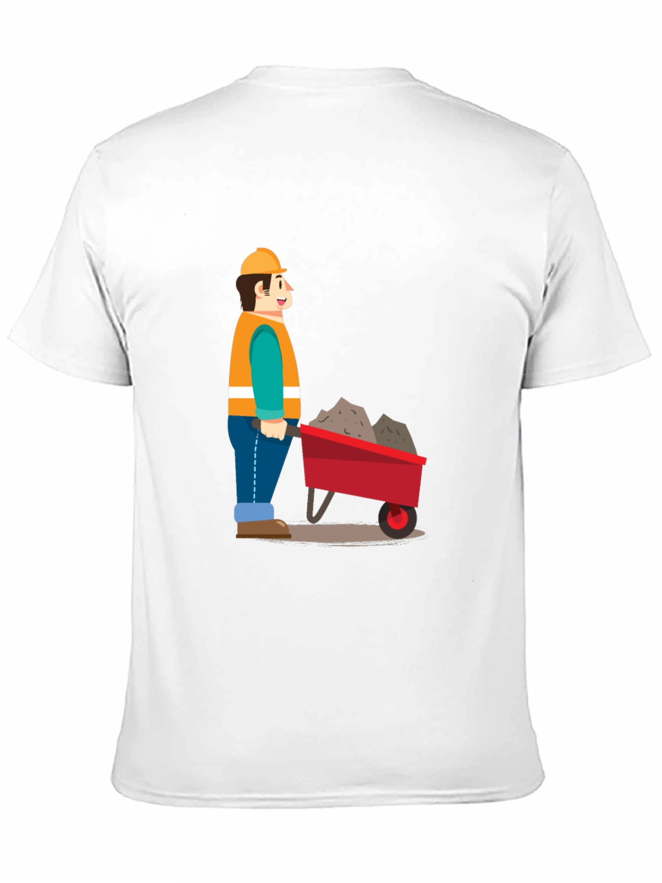 Construction Worker Cartoon Graphic T-Shirt