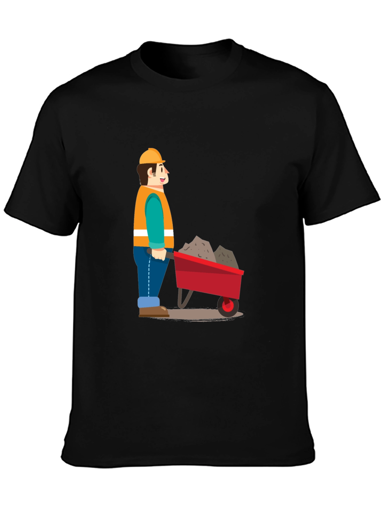 Construction Worker Cartoon Graphic T-Shirt