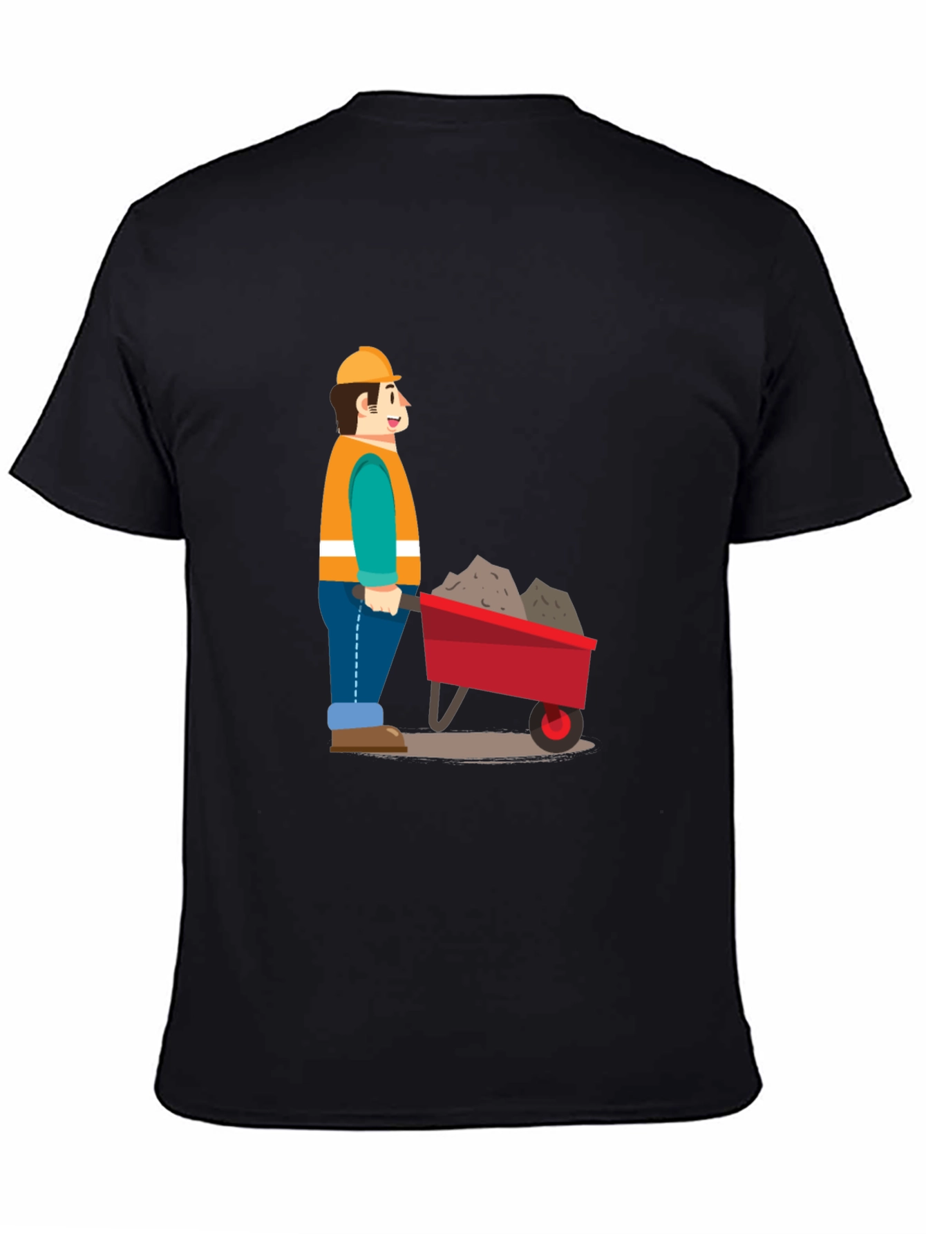 Construction Worker Cartoon Graphic T-Shirt