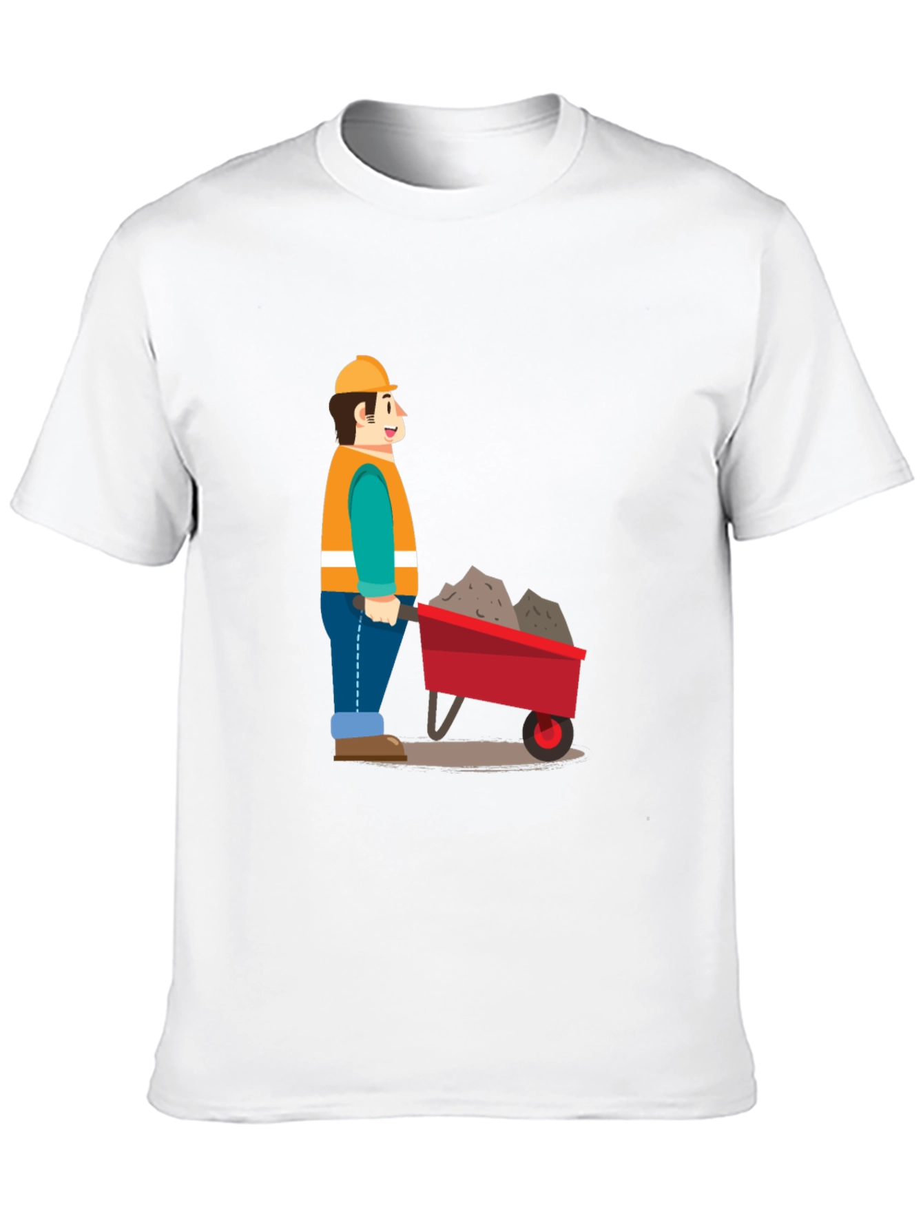 Construction Worker Cartoon Graphic T-Shirt