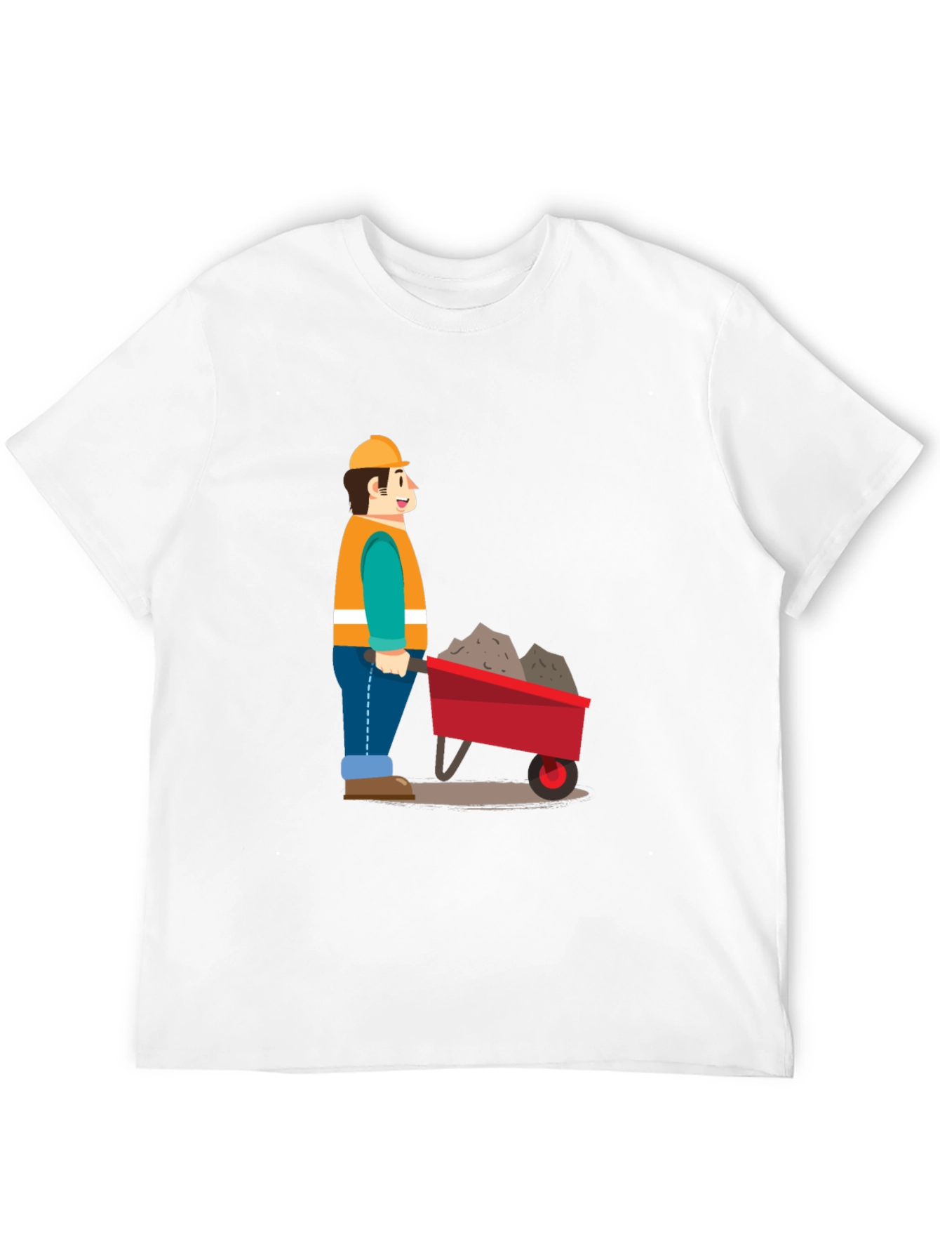 Construction Worker Cartoon Graphic T-Shirt