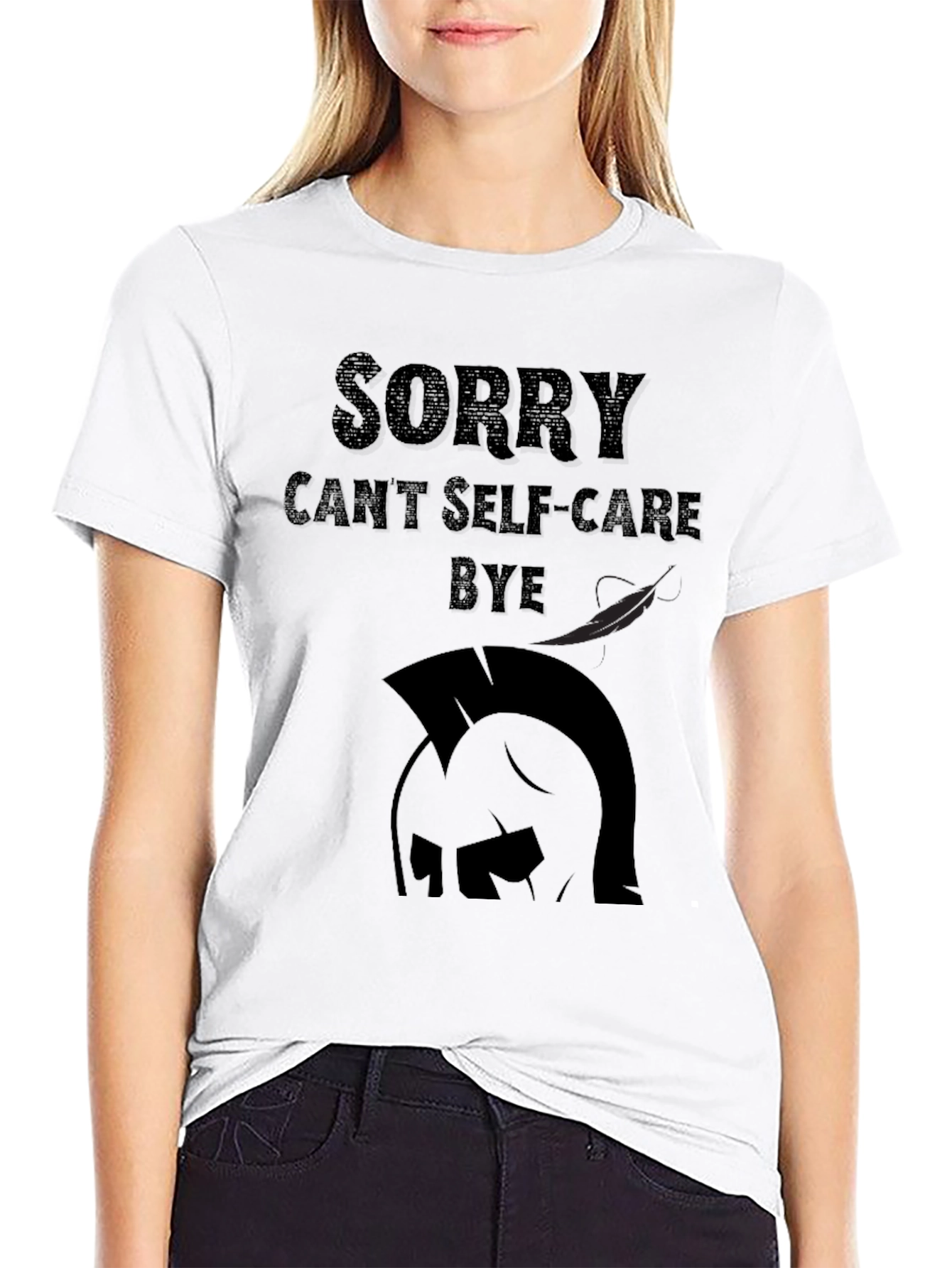 Sorry Cant Self-Care Bye Black T-Shirt