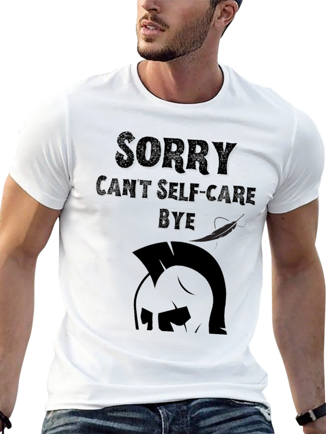 Sorry Cant Self-Care Bye Black T-Shirt