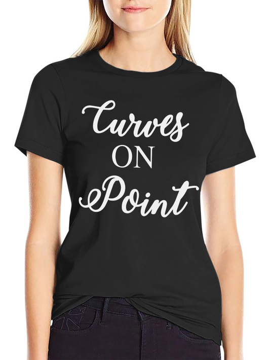 Curves On Point Graphic Tee - Black