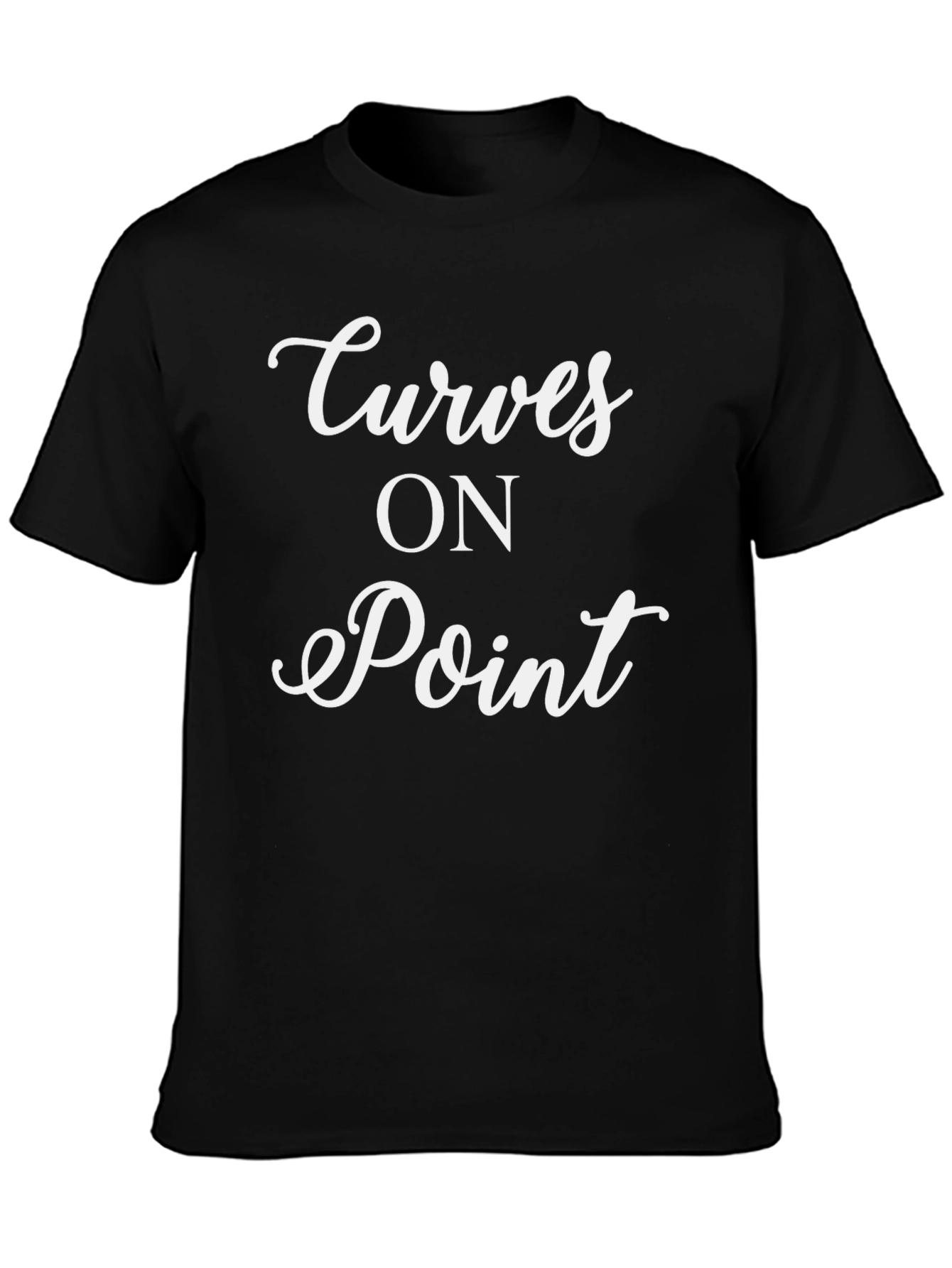 Curves On Point Graphic Tee - Black