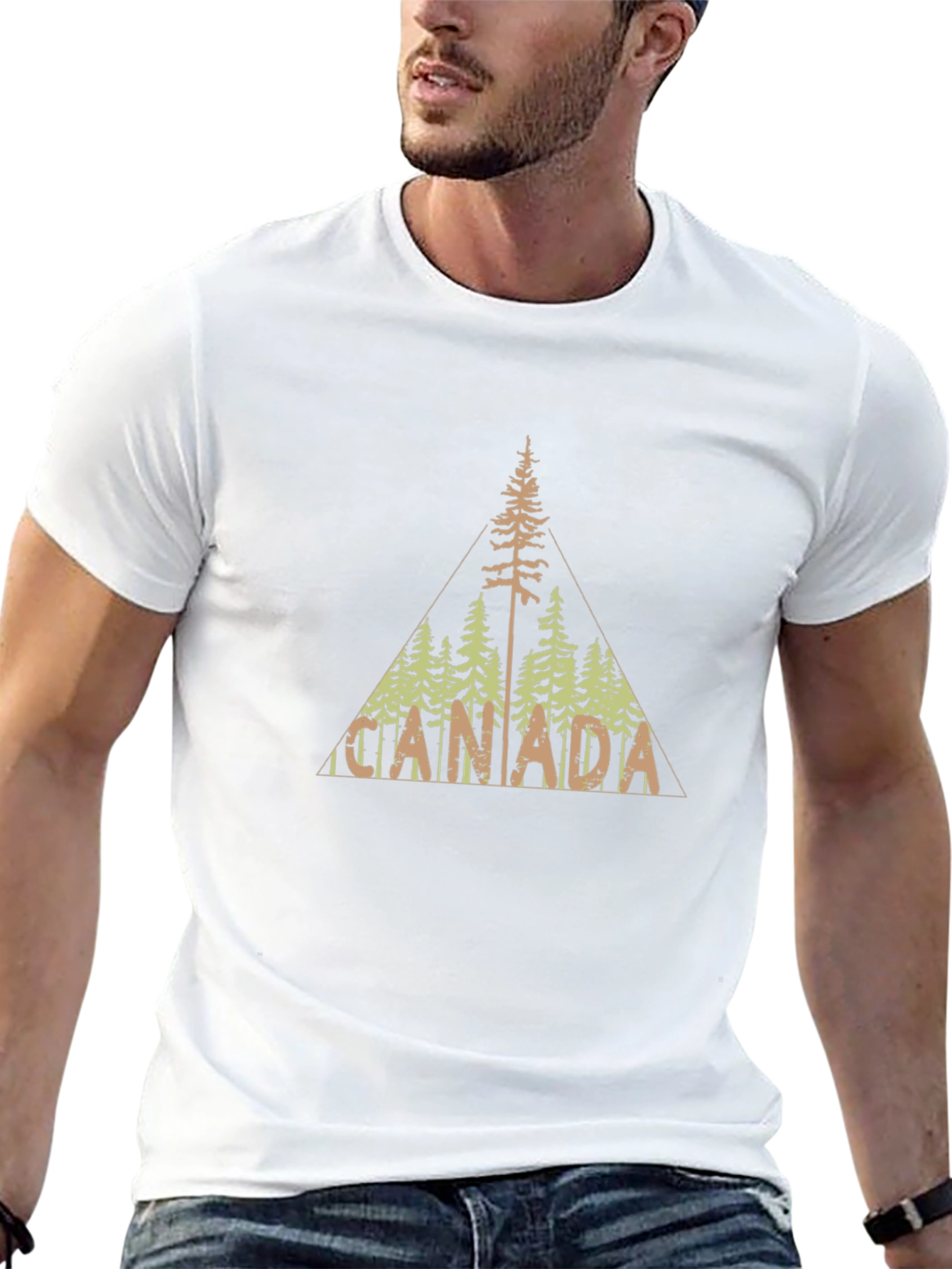 Canada Tree Line Graphic Black T-Shirt