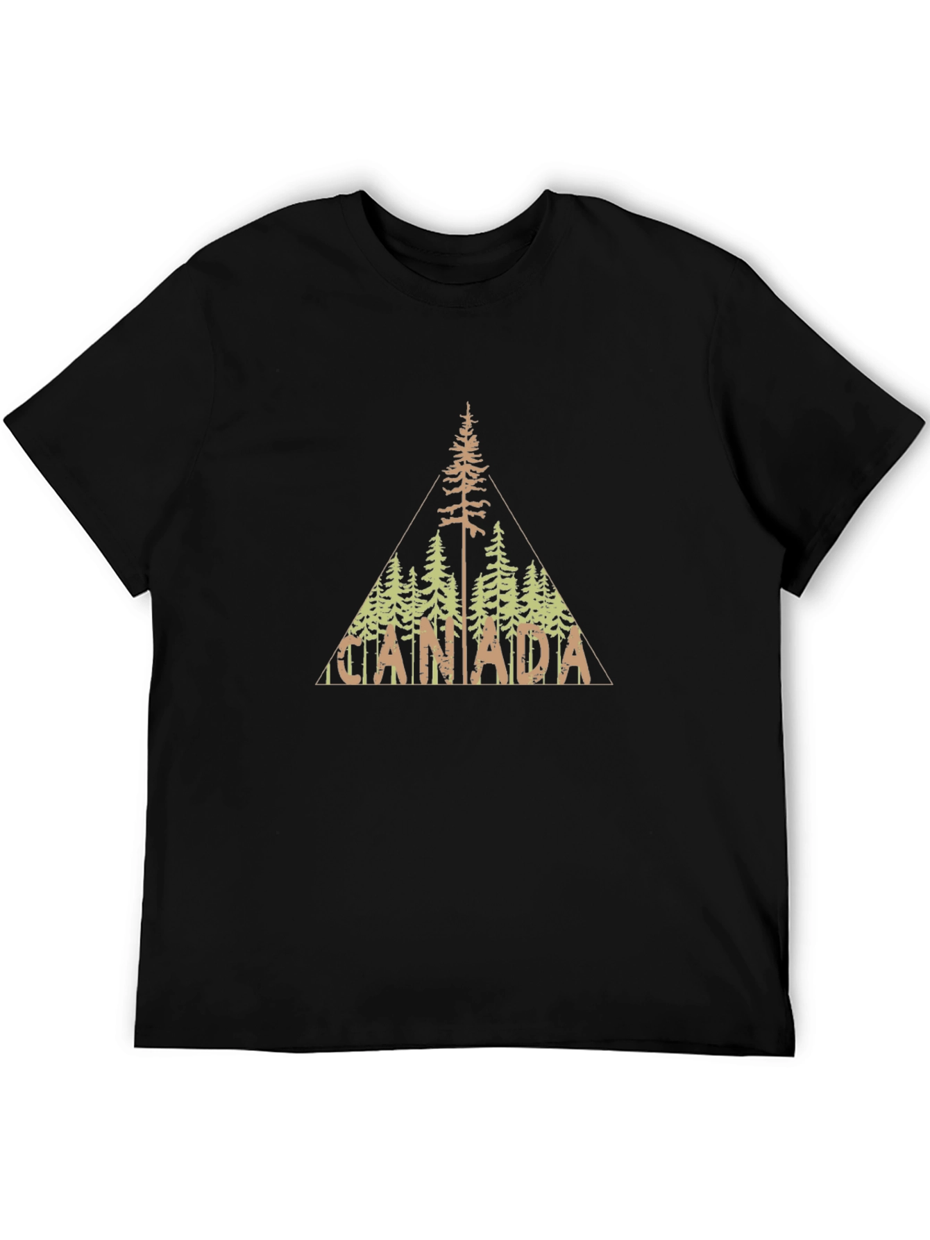 Canada Tree Line Graphic Black T-Shirt