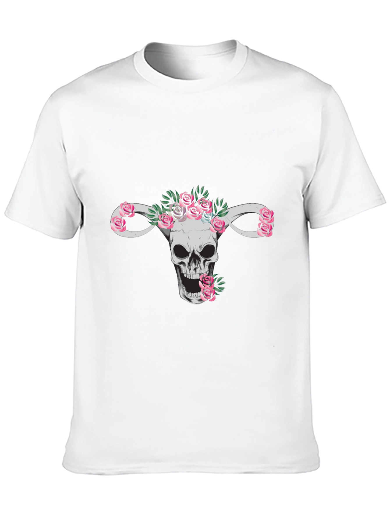 Floral Skull Uterus T-Shirt - Anatomy Tee