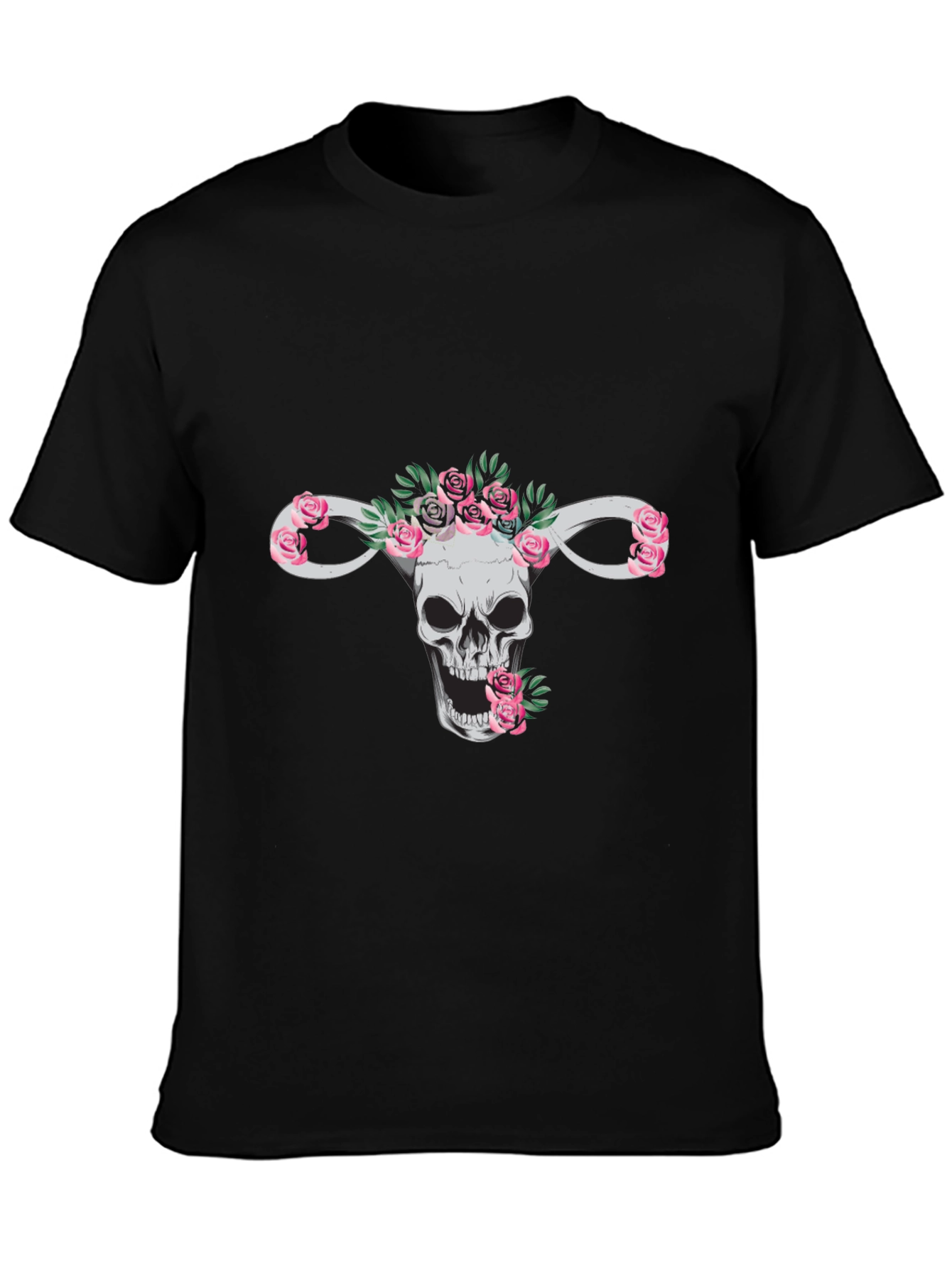Floral Skull Uterus T-Shirt - Anatomy Tee