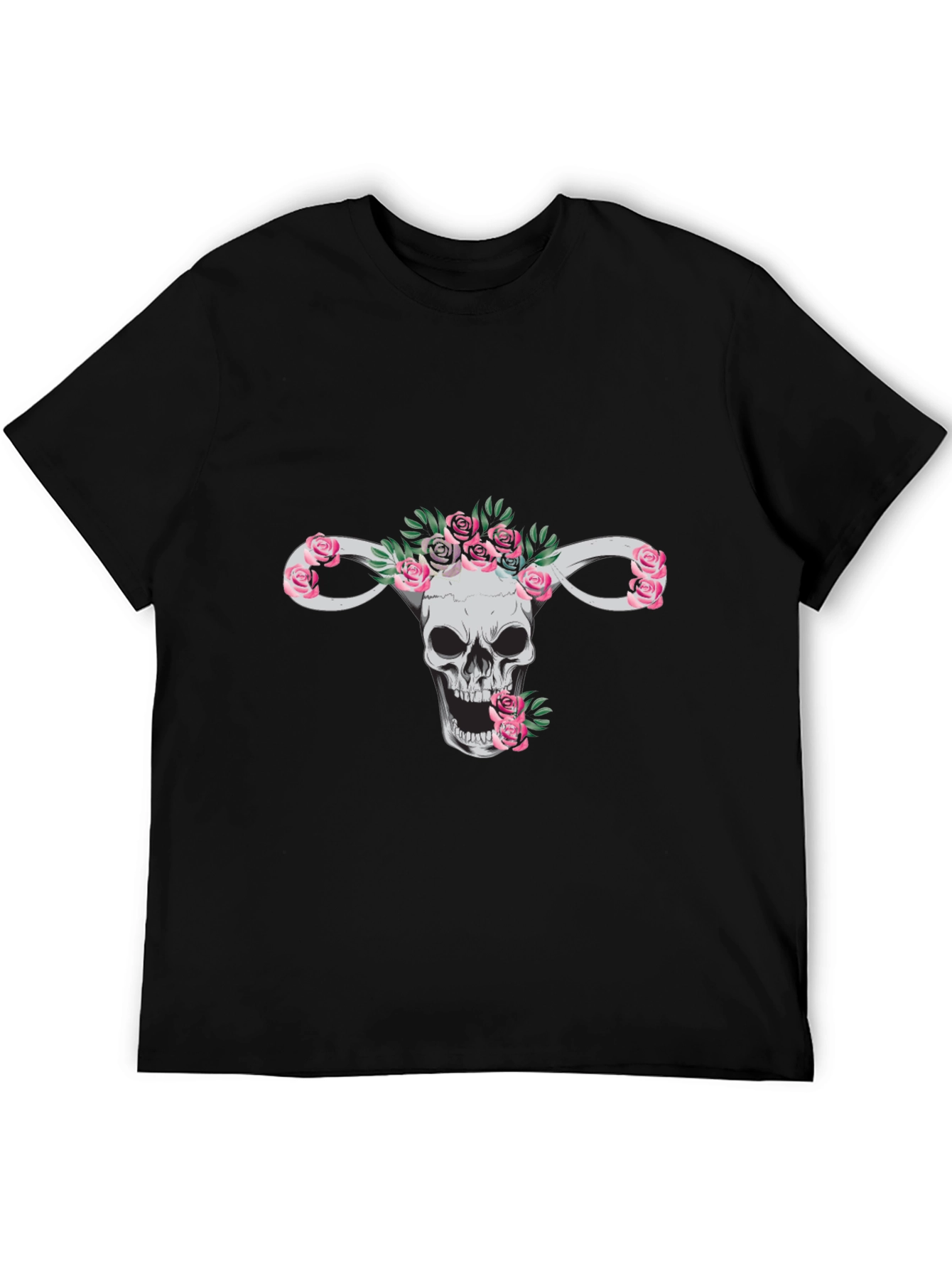 Floral Skull Uterus T-Shirt - Anatomy Tee