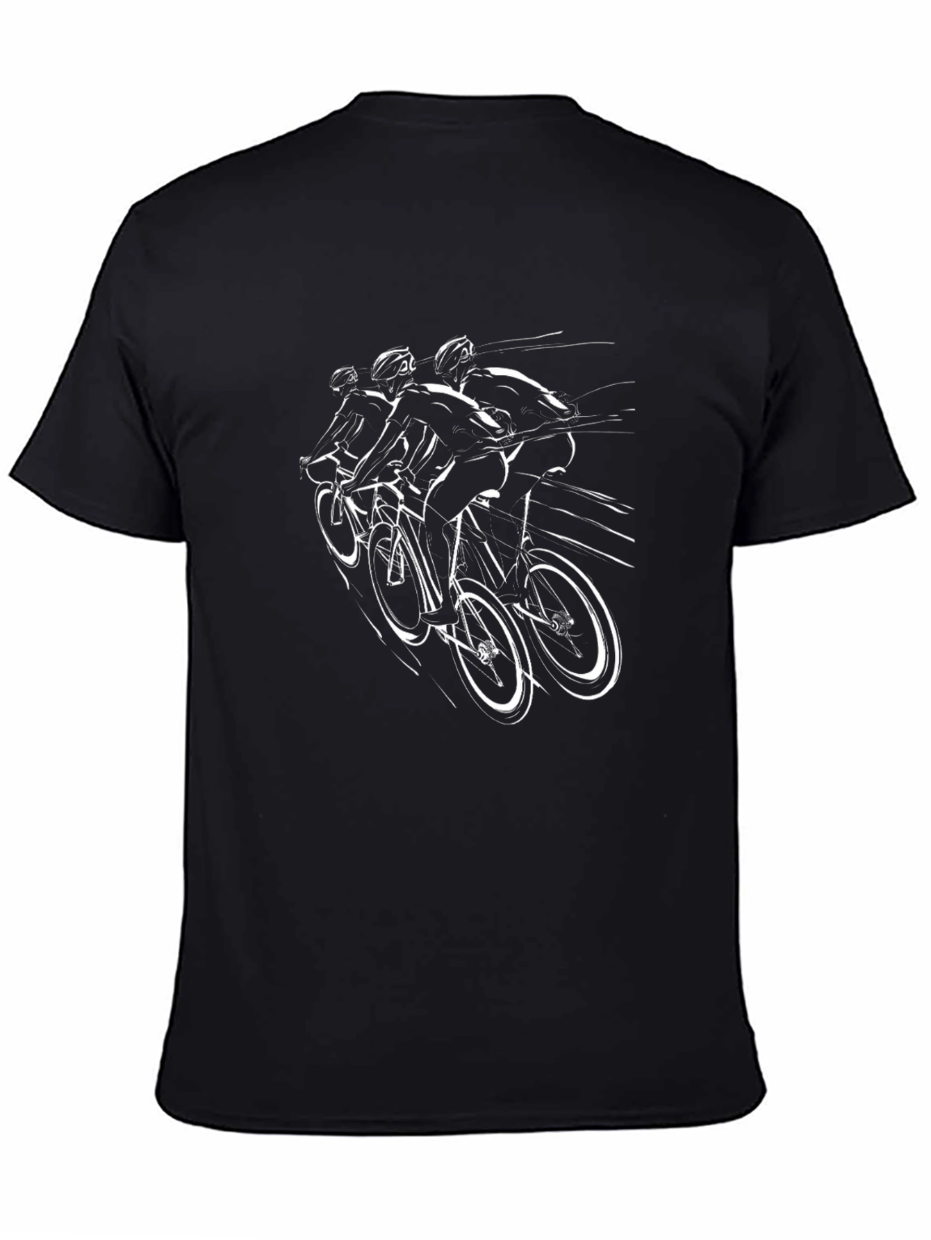Cycling Team Graphic Tee - Sleek Black T-Shirt